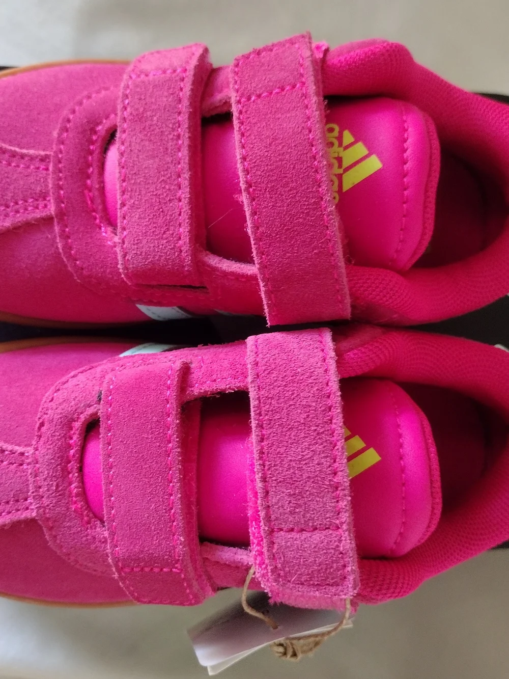 adidas Kids Pink Sneakers with Mint Stripes